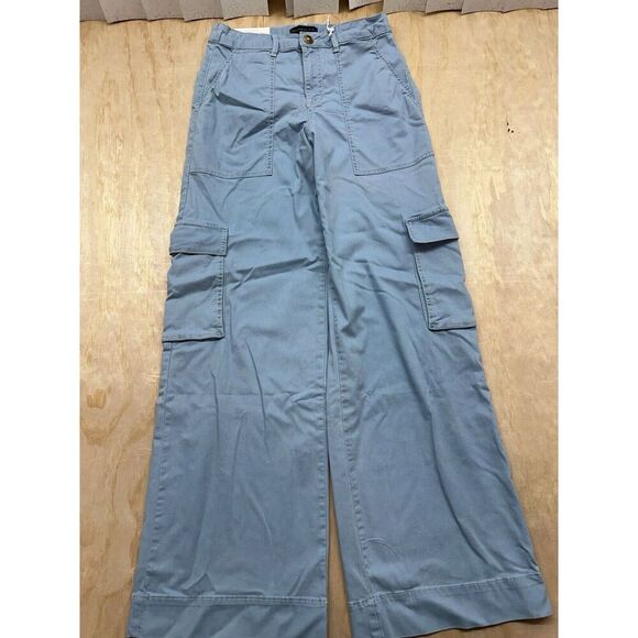 Sanctuary Denim Sunset Pant Semi High Rise Relaxed Cargo 27 Light Wash Pale Blue - Picture 1 of 5